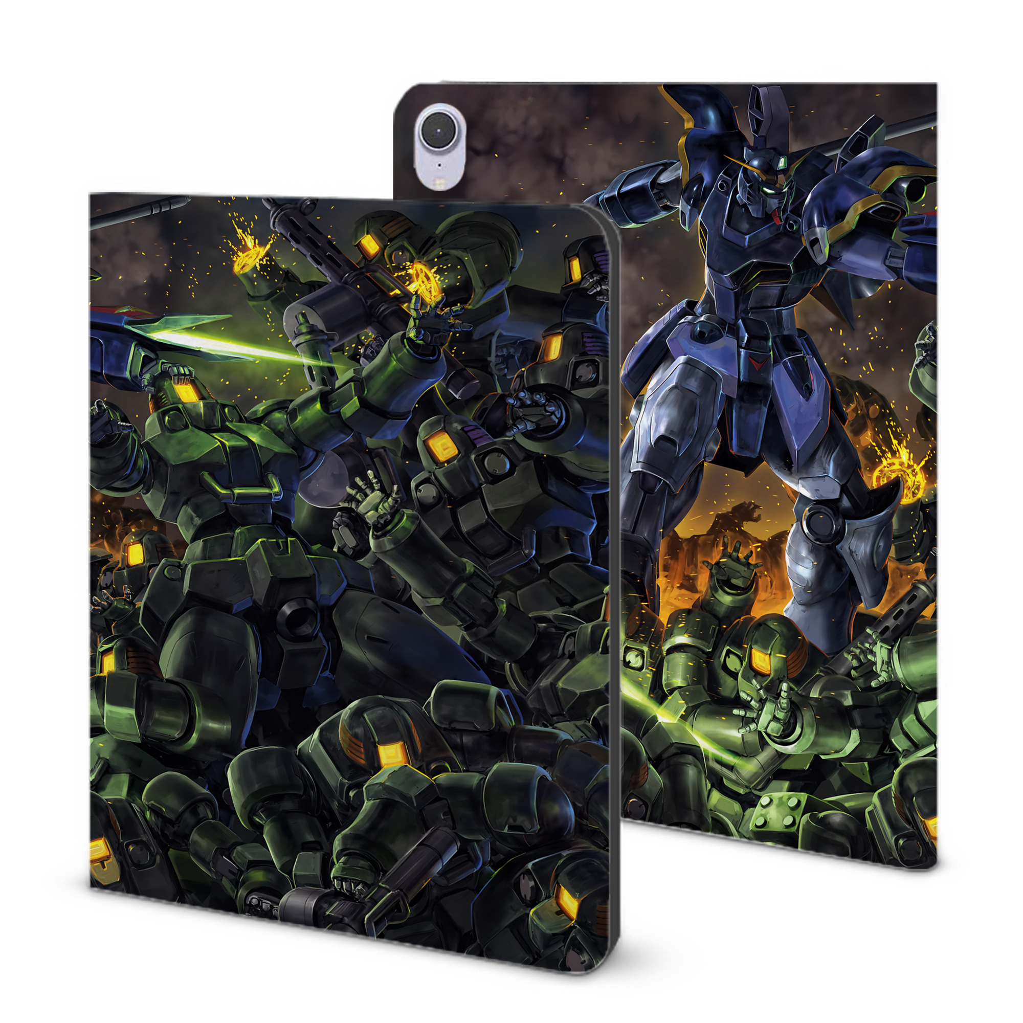（画像用） 機動戦士ガンダム Mobile Suit Gundam IPad ケース ブック型 PUレザー TPU 耐衝撃 軽量 薄型 ペン収納なし 全面保護 IPad 各モデル対応